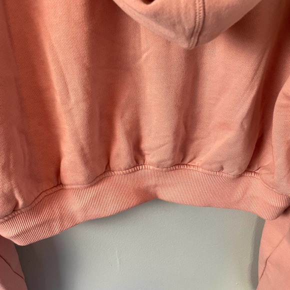 FOR LOVE & LEMONS Josie Cropped Sweatshirt in Coral Pink EUC SZ XL - Picture 14 of 16